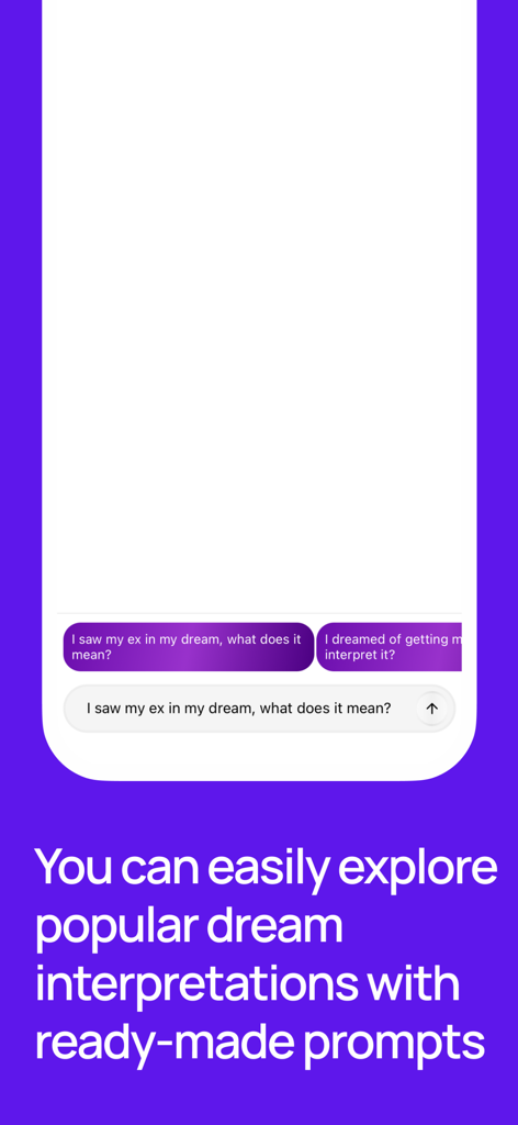 Somnio AI - Dream Analyzer - Somnio AI Dream Analyzer interface featuring ready-made dream interpretation prompts.
