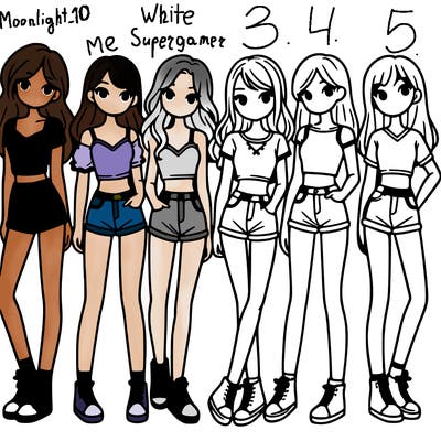 a group of girls wearing crop tops and shorts