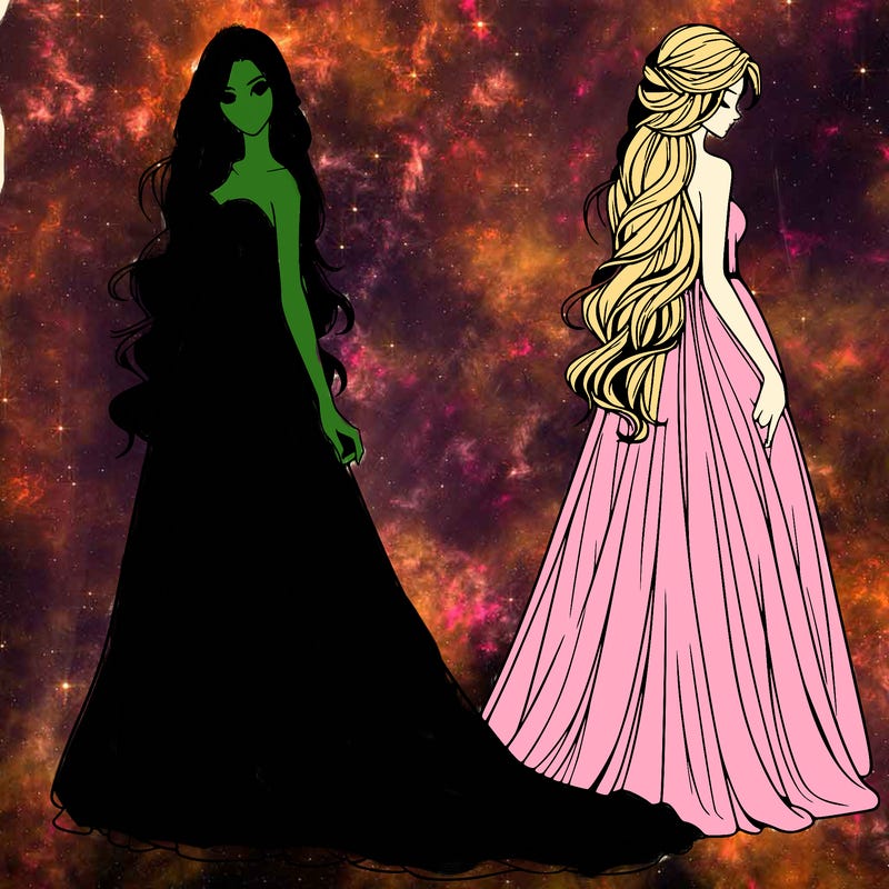 realistic woman with long flowing dress