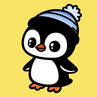penguin with a red hat