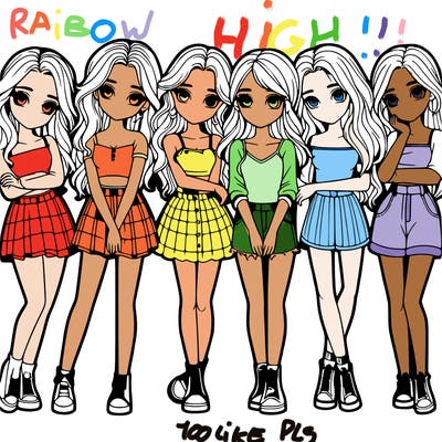 a group of girls realistic