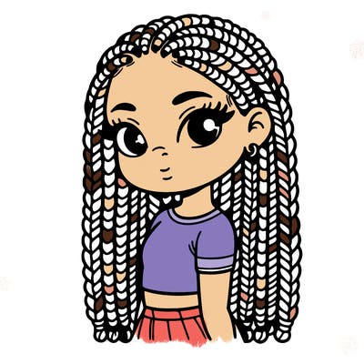 girl with box braids