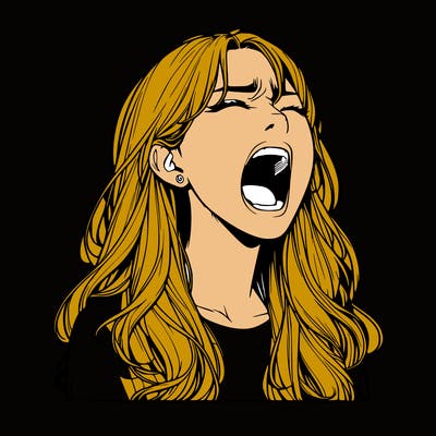 screaming realistic, girl