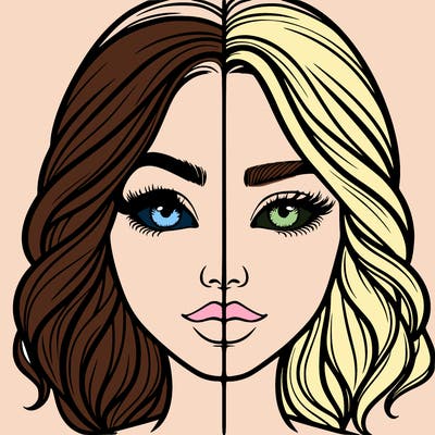 realistic girl split half