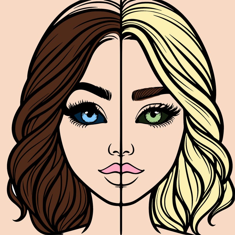 realistic girl split half