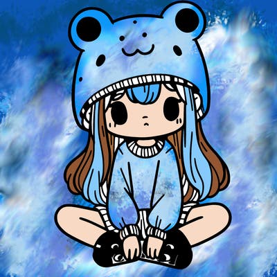 a girl wearing a frog hat and some frog socks