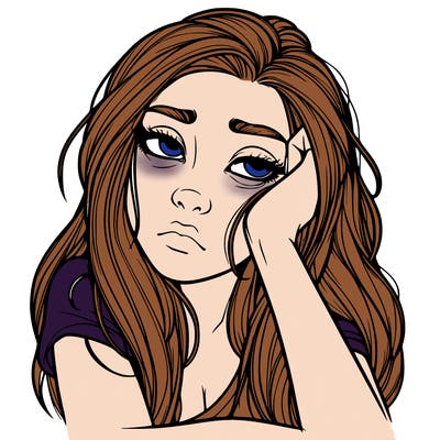 realistic tired pretty girl