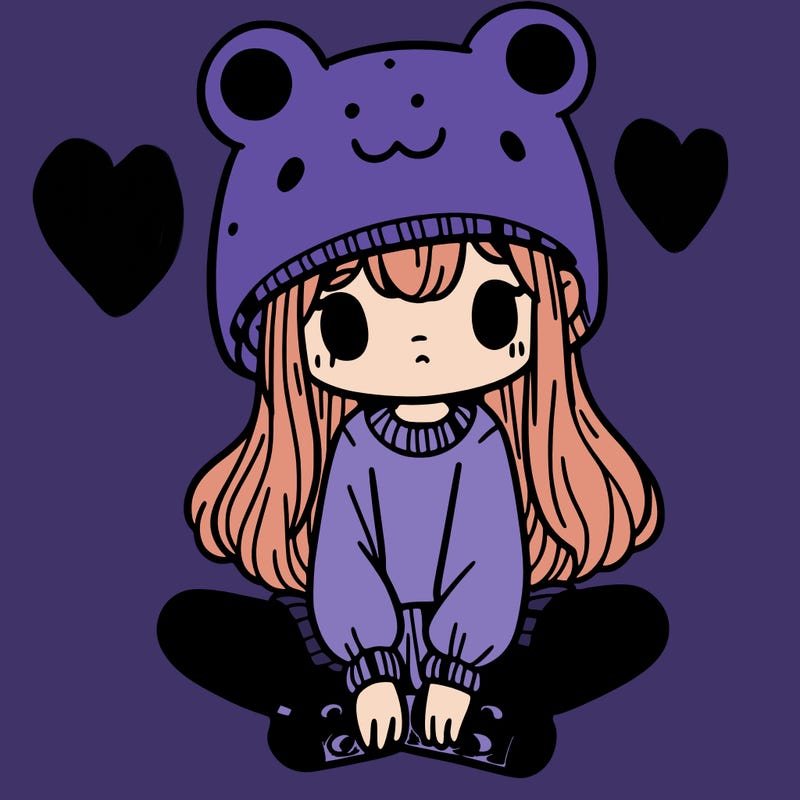 a girl wearing a frog hat and some frog socks