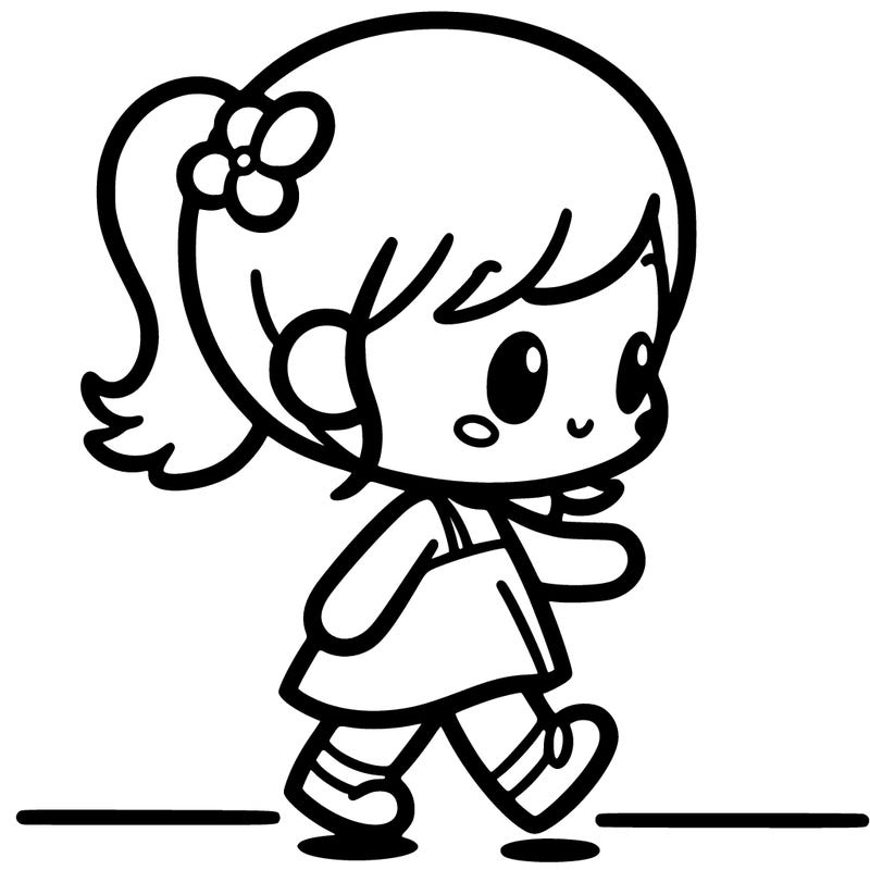 little girl walking