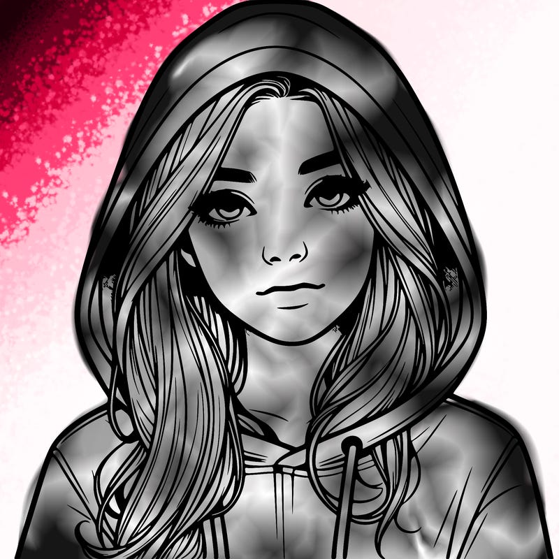 realistic girl with a hoodie