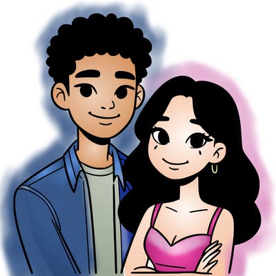 black woman and asian man couple