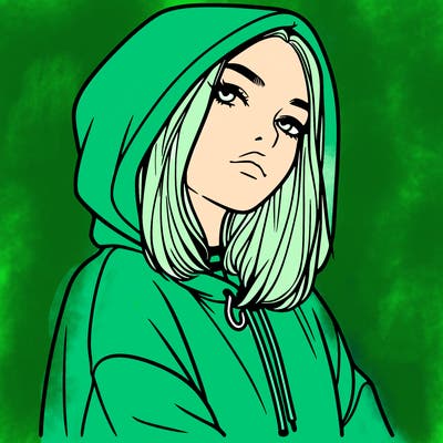 a realistic girl in a hoodie