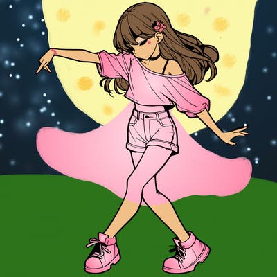 realistic girl danceing