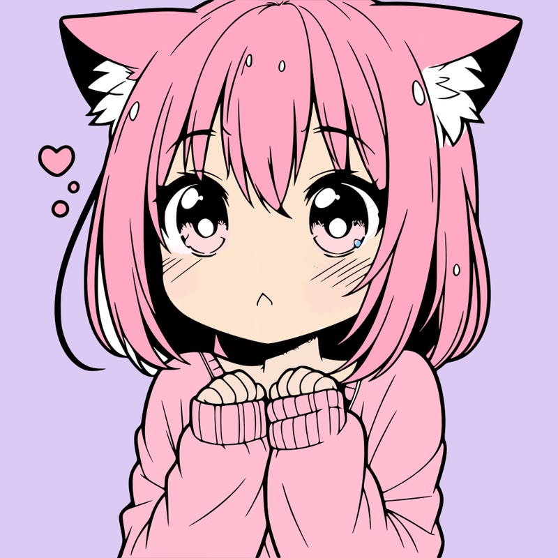 shy anime catgirl