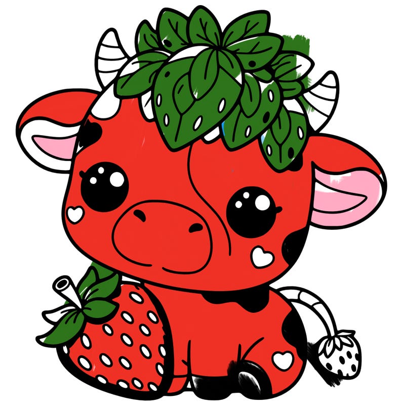 cute strawberry cow