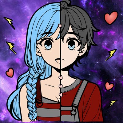 realistic girl boy split