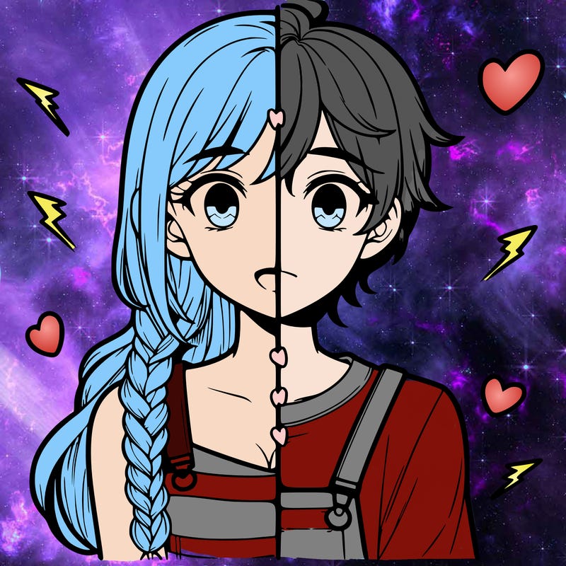 realistic girl boy split