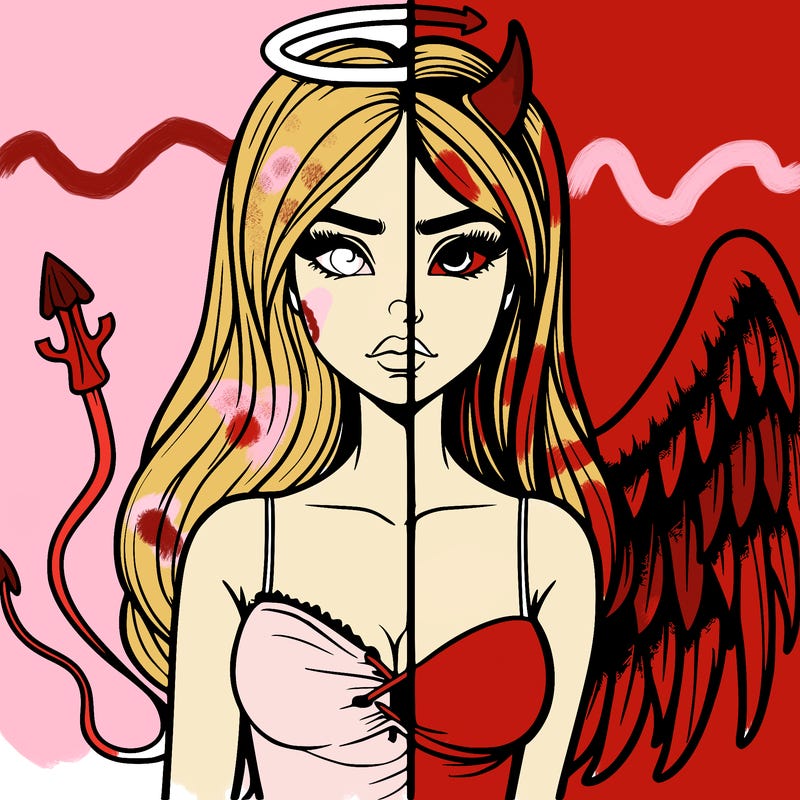 devil vs angel realistic girl