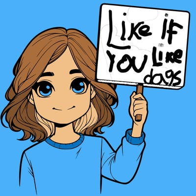 realistic girl holding up a sign