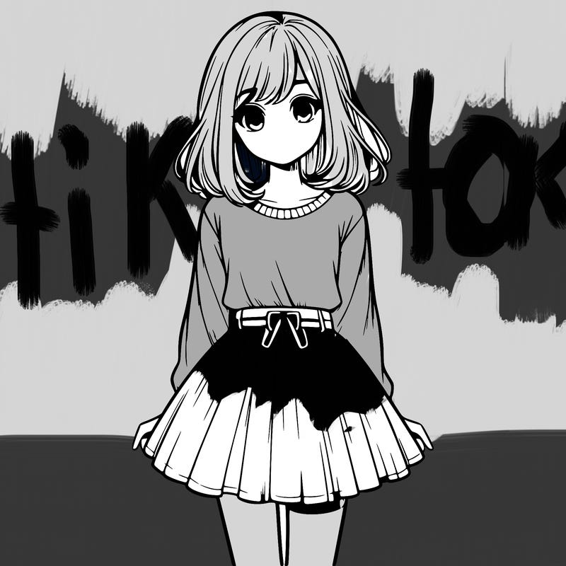 realistic girl with a skirt on