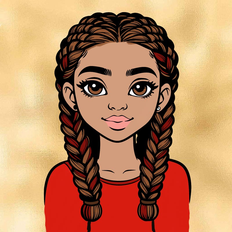 realistic girl with braids