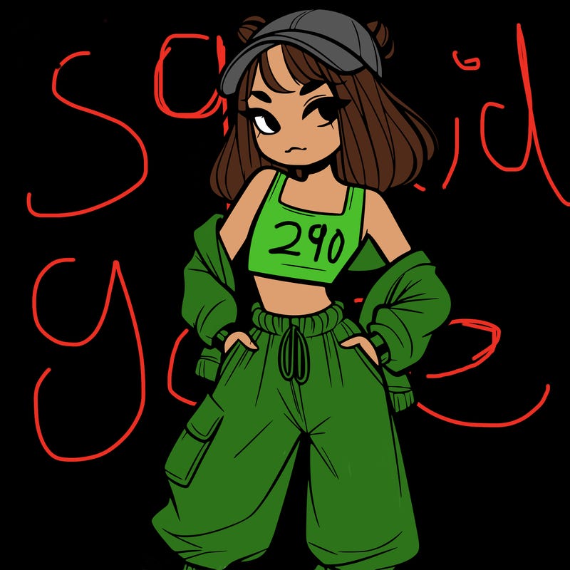 girl in crop top and baggy pants