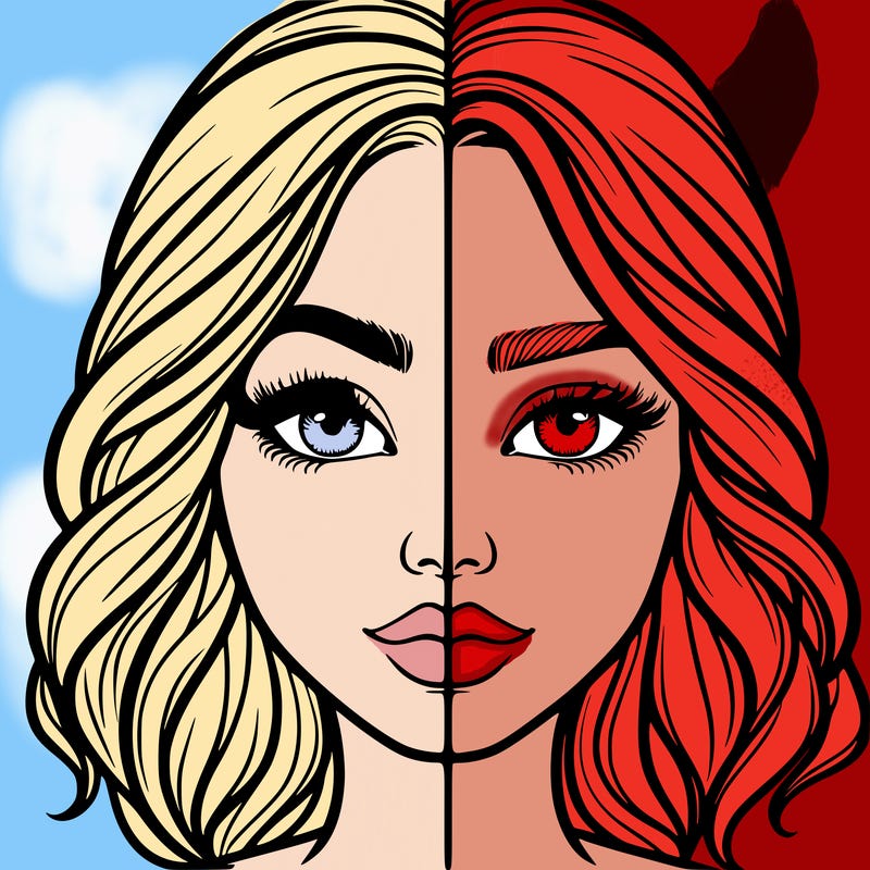 realistic girl split half