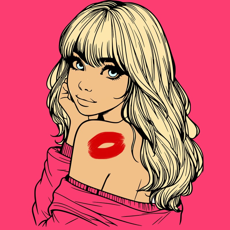 realistic girl with bangs looking over her shoulder