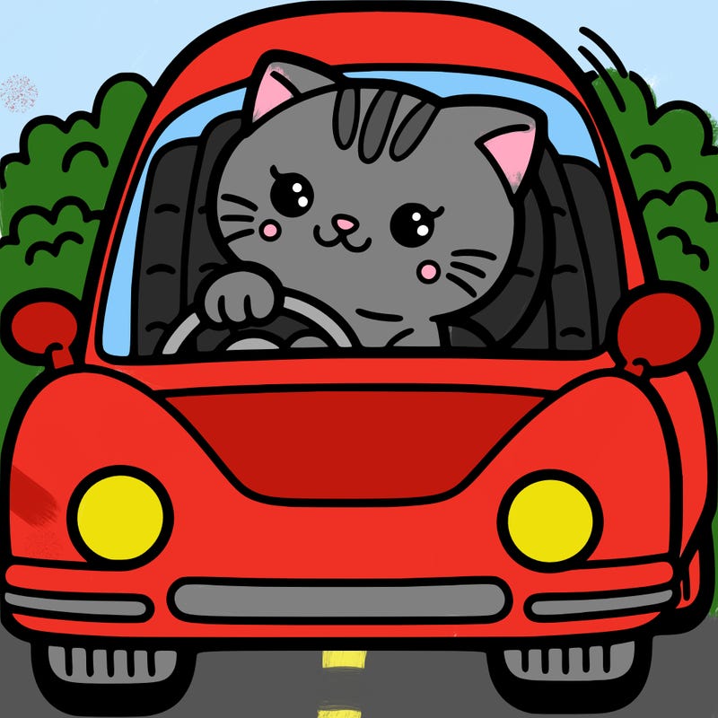 kitty cat in the car