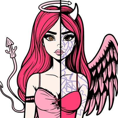 devil vs angel realistic girl