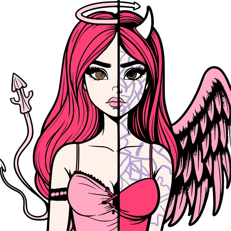 devil vs angel realistic girl