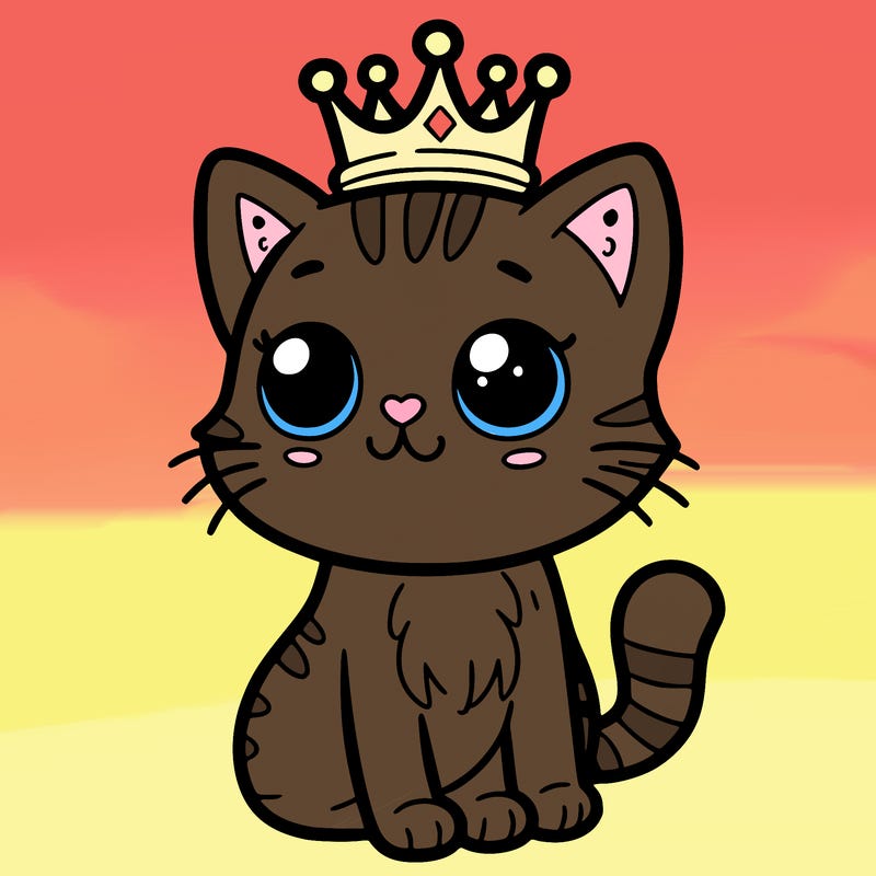 cat with a crown