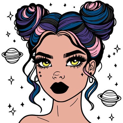 gorgeous woman with space buns