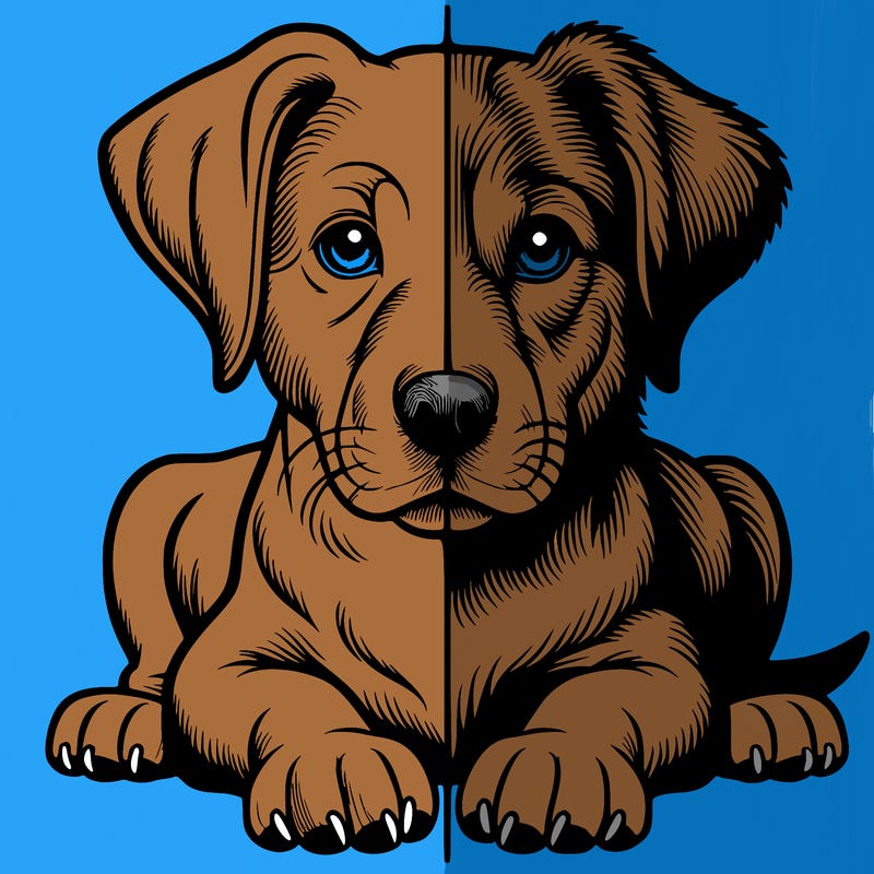 realistic dog split picture