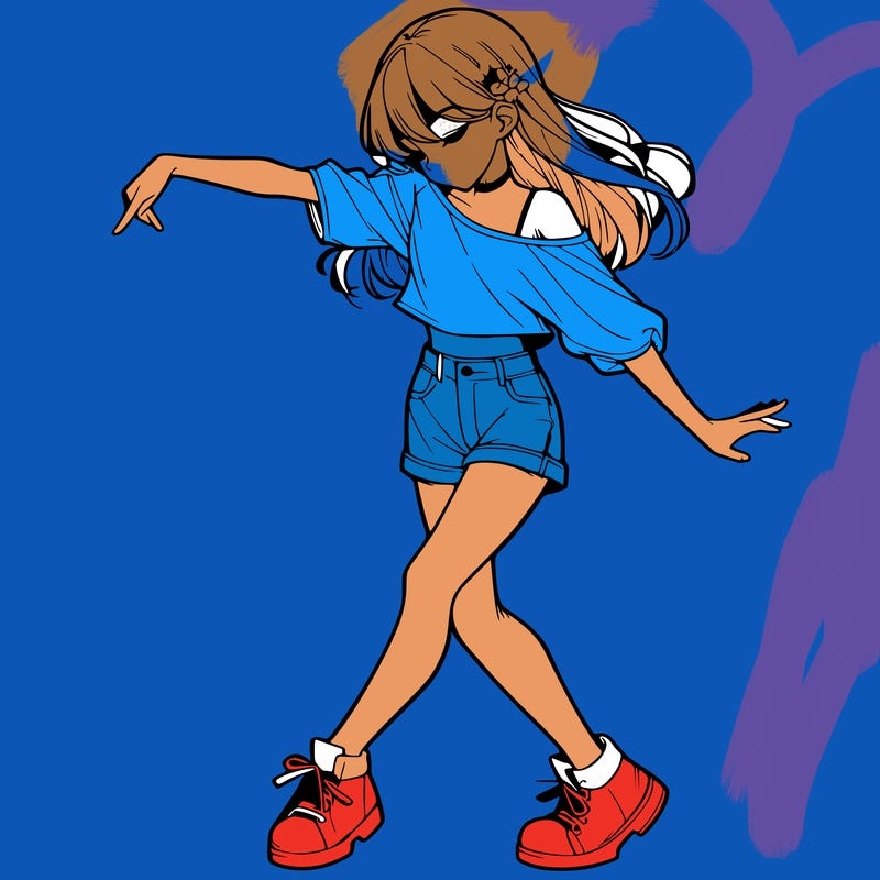 realistic girl danceing