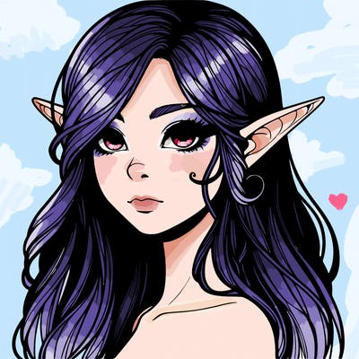 elf girl realistic dark fantasy