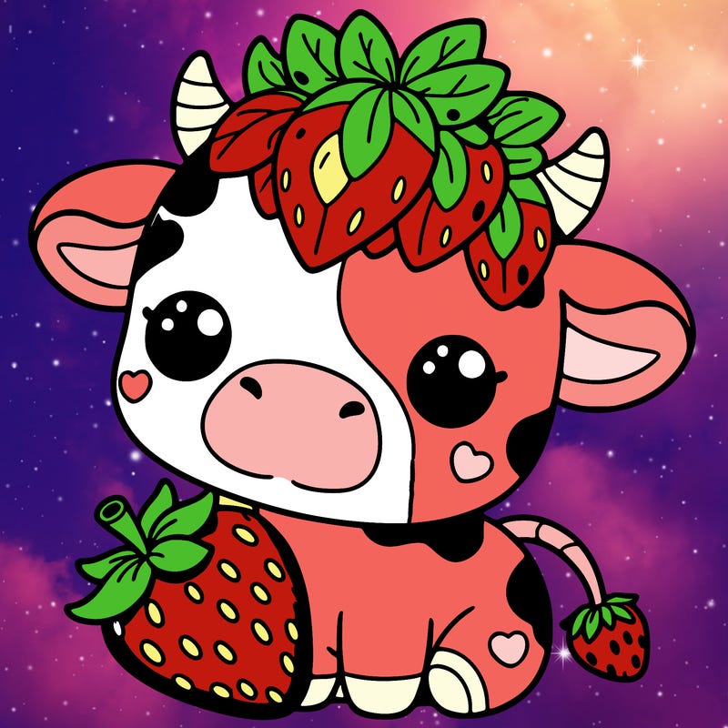 cute strawberry cow