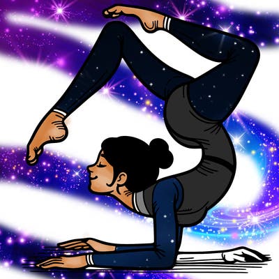 gymnast doing contortion pose
