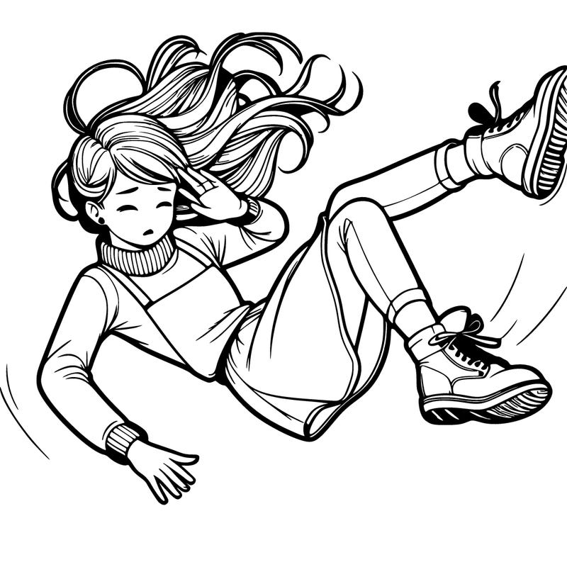 realistic girl falling