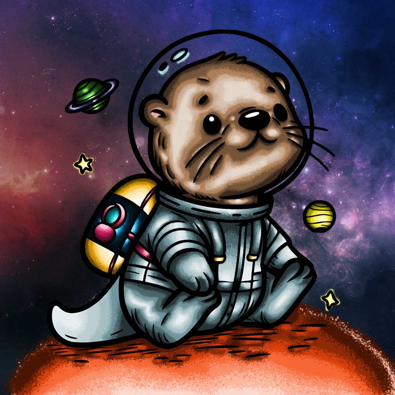 otter in a space suit