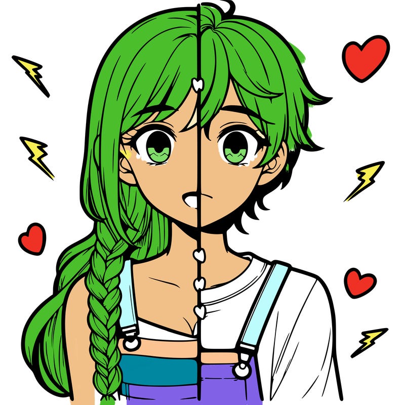 realistic girl boy split