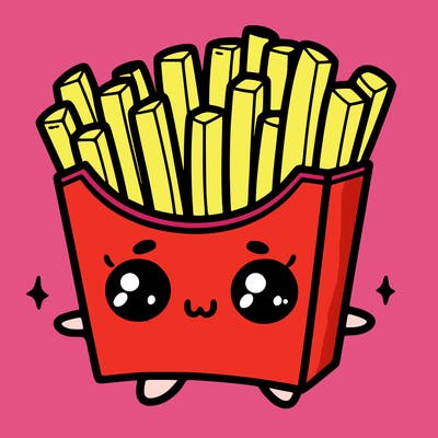 a cute. french fries