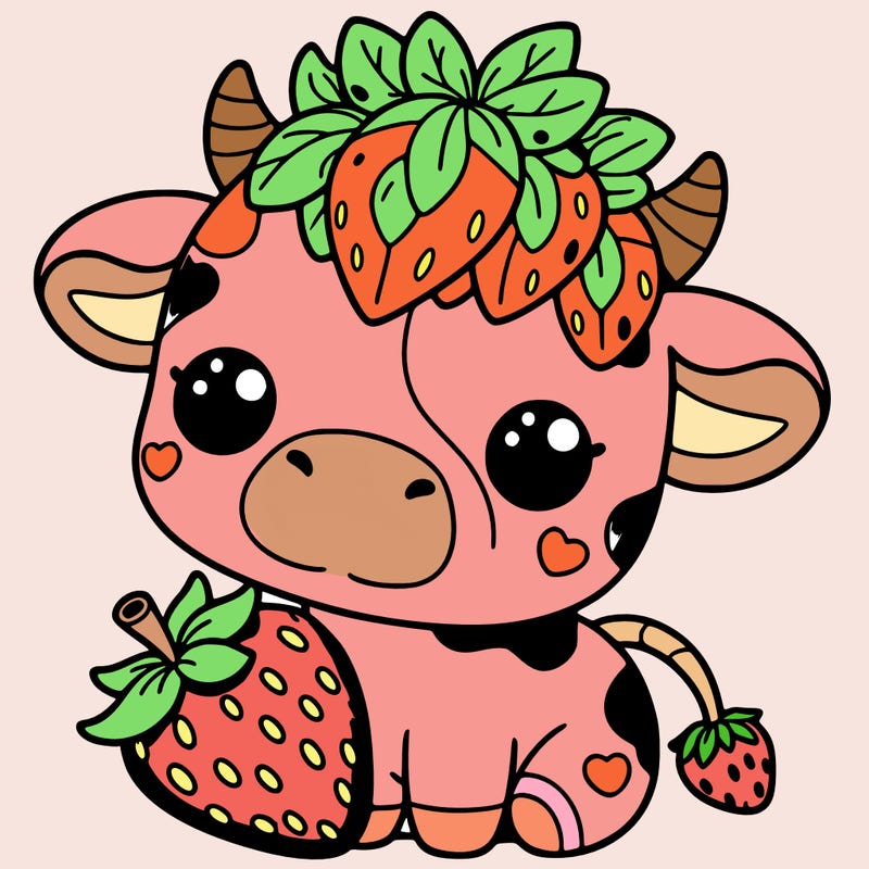 cute strawberry cow