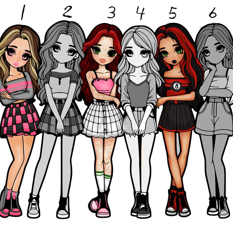 a group of girls realistic