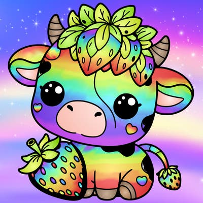 cute strawberry cow
