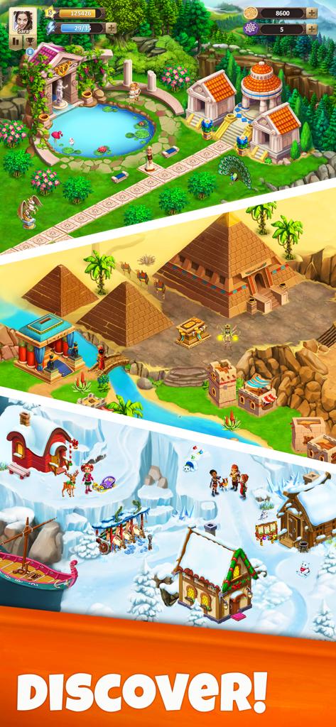 Farland: Adventure Story - Descubre varios mundos de juego en Farland Adventure Story, incluidas escenas desérticas y de invierno