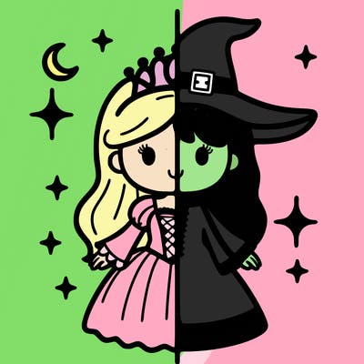 split princess and witch