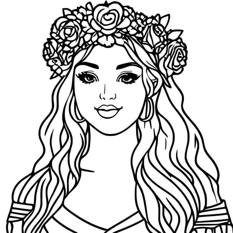 girl with flowers crown