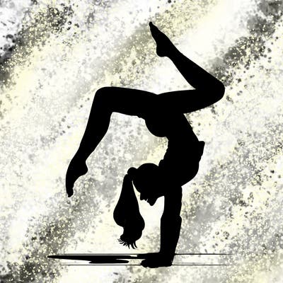 a woman doing a handstand realistic