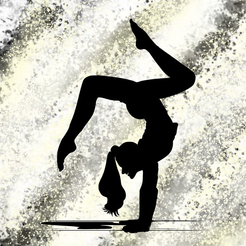 a woman doing a handstand realistic